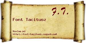 Font Tacitusz névjegykártya